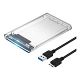 Caja Externa Case Disco Duro Sata 2.5 Usb 3.0 Transparente