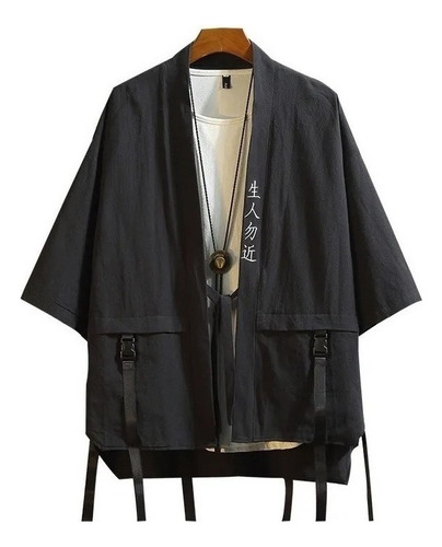 Hombres Japonés Bordado Kimono Chaqueta Cardigan Retro