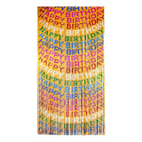 Cortina Decorativa Happy Birthday Multicolor 1m X 2m