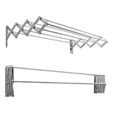 Tendedero Tender De Pared Ropa Mor Plegable En Aluminio 120 Cm