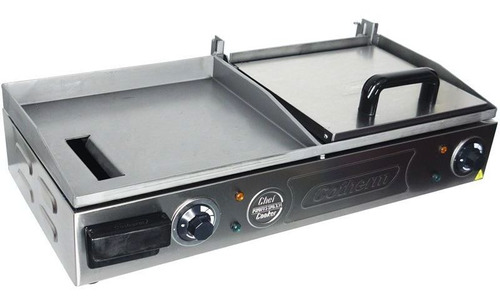 Chapa Lanches Elétrica C Prensa 70x30 Profissional Inox 220v