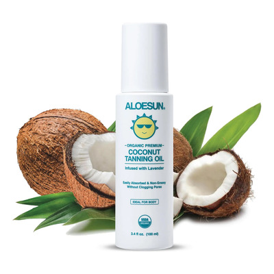Spray De Aceite Bronceador De Coco Aloesun Orgánico Con Lava