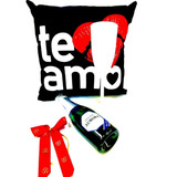 Presente Dia Dos Namorados Almofada Te Amo + Espumante +taça