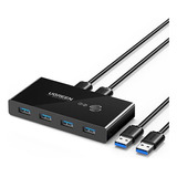 Caja Conmutador Kvm 4 Puertos 2 Ordenador Usb 3.0 Ugreen