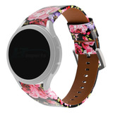 Pulseira Couro Feminina Para Samsung Galaxy Watch 5 - Flores