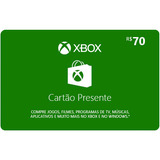 Cartão Xbox R$ 70 Reais Brasil Microsoft Xbox One Series