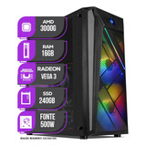 Pc Gamer Mancer, Amd 3000g, 16gb Ddr4, Ssd 240gb