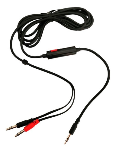 Cable Auxiliar 1 A 2 Con Microfono Diadema 3.5mm Trs