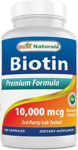 Best Naturals | Biotin | 10,000mcg | 200 Capsules