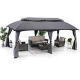 Pergola De 10 X 20 ft Con Techo Doble Rm-avi51