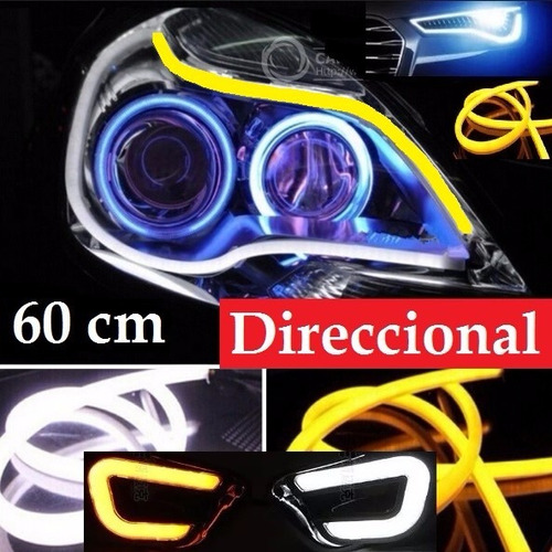 2 Tiras Flexible Led Drl 60 Cm Direccional Faro Ojo De Angel