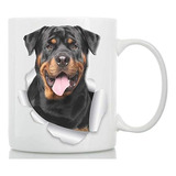  Caneca De Café Rottweiler Sorridente  Caneca De Café De Ce