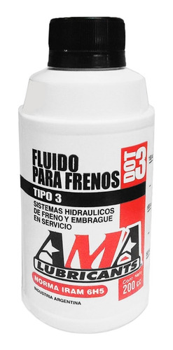 Liquido De Freno Ama Dot 3 200cc Siamotos++