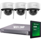Kit Seguridad  Ip Hikvision Dvr 4ch+ 3 Camaras Wifi 2mp +1tb