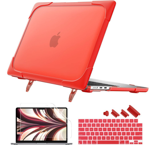 Funda Para Macbook Air 13.6 M2 + Accesorios Rojo