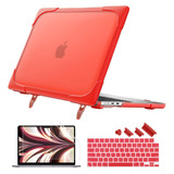 Funda Para Macbook Air 13.6 M2 + Accesorios Rojo