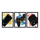 Quadros Decorativos Trio Quarto Gamer Jogos Video Games Geek