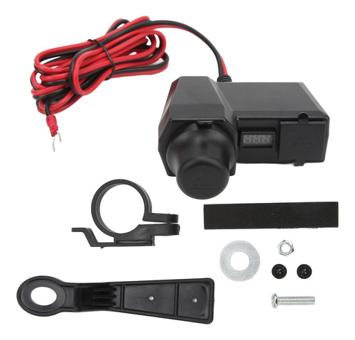 Cargador Celular Moto 2 Usb 1024v Voltímetro Para Atv