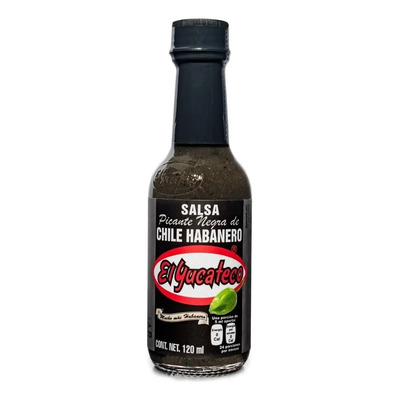 Salsa Picante Negra De Chile Habanero El Yucateco 120 Ml. | MercadoLibre