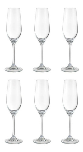 Set Copas Champagne 6 Pcs Cristal Glasso