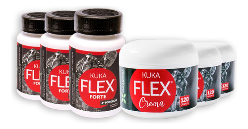 3 Kukaflex Forte 30 Tabs +3 Crema Kukaflex 100% Original