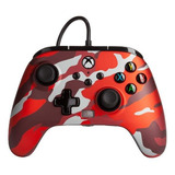 Controle Joystick Powera Series X|s Pc Vermelho Camuflado