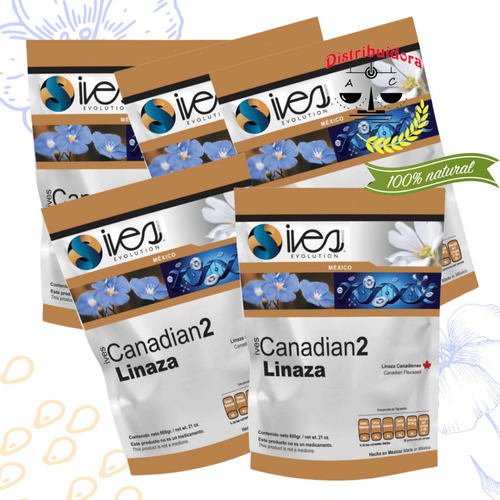 Linaza Canadiense Entera Cultivo Orgánico Ives Mexico 5 Pack