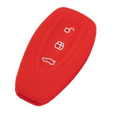 Funda Silicon Llave De Ford 3 Botones En Rojo