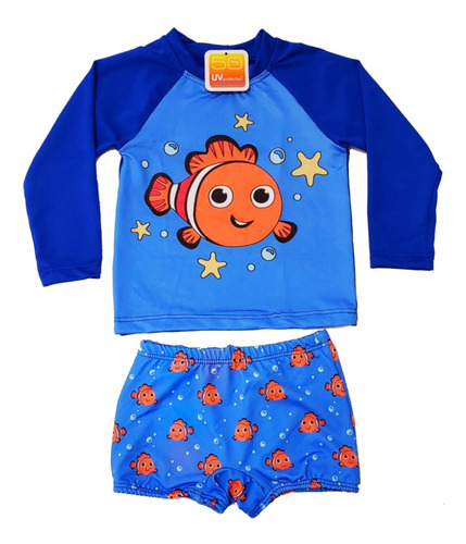 Conjunto Camisa Sunga Proteção Solar Uv 50+ Bebê Infantil 