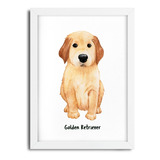 Quadro Decorativo Cachorro Golden Retriever 1102 - 45x33 Cm
