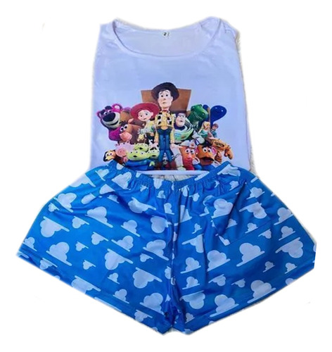 Pijamas Animados Corto Remera Y Short Cod 5