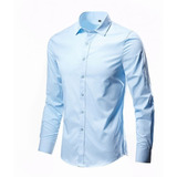 Camisa   Slim Fit Tipo Calidad Moda Casual Formal Liso