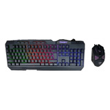 Combo Teclado Mouse Gamer Luz Rgb Usb Ingles Estados Unidos 