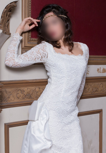 Vestido De Novia De Guipur Y Raso Blanco 