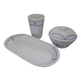 Kit Para Banheiro Em Porcelana Espanhola 3 Peças Decorativo