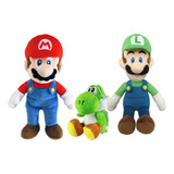 Peluches Mario Bros Luigi 25 Cm + Yoshi Super Mario
