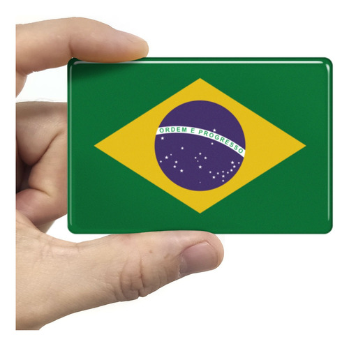 Adesivo Bandeira Brasil E Outros Países 3d Resinado - 9x6 Cm