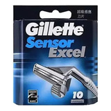 Lâminas Para Barbear Gillette Sensor Excel - Pacote De 10 V