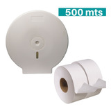 Dispensador Papel Higiénico Acrílico+  Confort 500 Mts