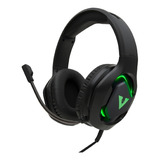 Auricular Gamer Para Pc Play4 Rgb Led Fury Daewoo Headset Color Negro