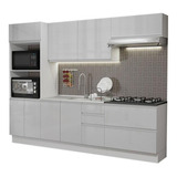 Cozinha Completa Mdf Madesa Acordes 270006 F/ Branco Brilho