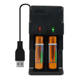 Carregador Usb Ajustável 26650 + 2 Bat. 18650 3.7v 12800mah 5v Usb