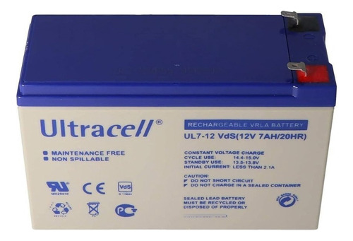 Bateria Gel Ultracell 12v 7ah Recargable Alarma Ups Original