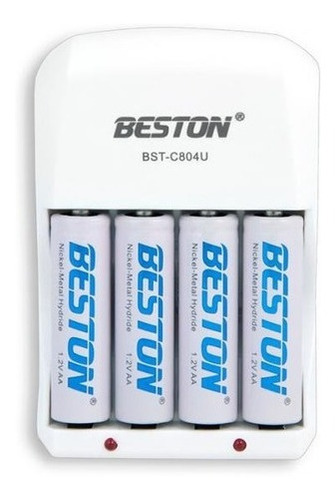 Cargador Baterias Recargables + 4 Pilas Aa 1500mah Beston