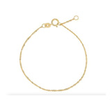 Pulsera Hombre Mujer Oro 18k Singapur Pulseras Selladas 22cm