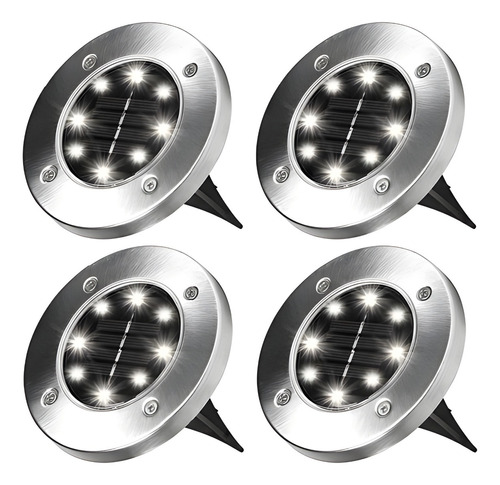 Luminaria Solar Spot Jardim 8 Leds Espeto Grama 1 Peça