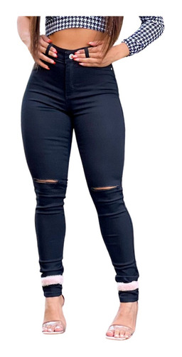Calça Jeans Feminina Cintura Alta Skinny Moda Promoção