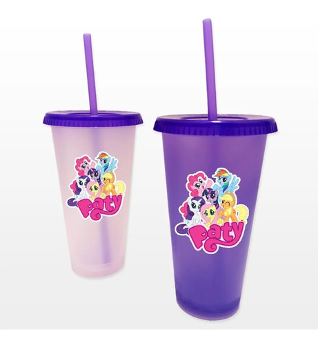 2 Vasos Mágicos Cambia Color Personalizados Personaje Nombre