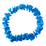 X24 Collar Hawaiano De Flores Carnaval Carioca Color Azul