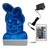 Lámpara De My Melody  De Acrílico Rgb Con Control